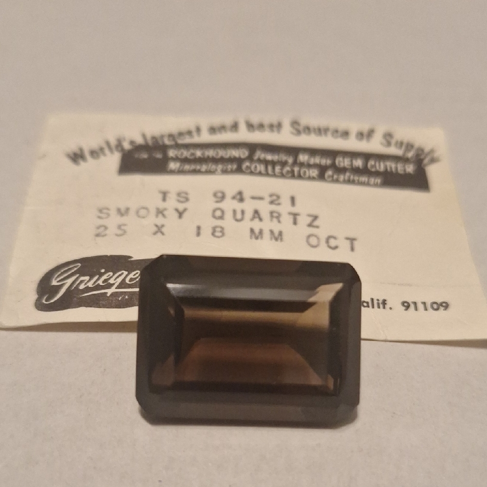 Smoky Quartz 25×18mm Emerald Cut Loose Stone